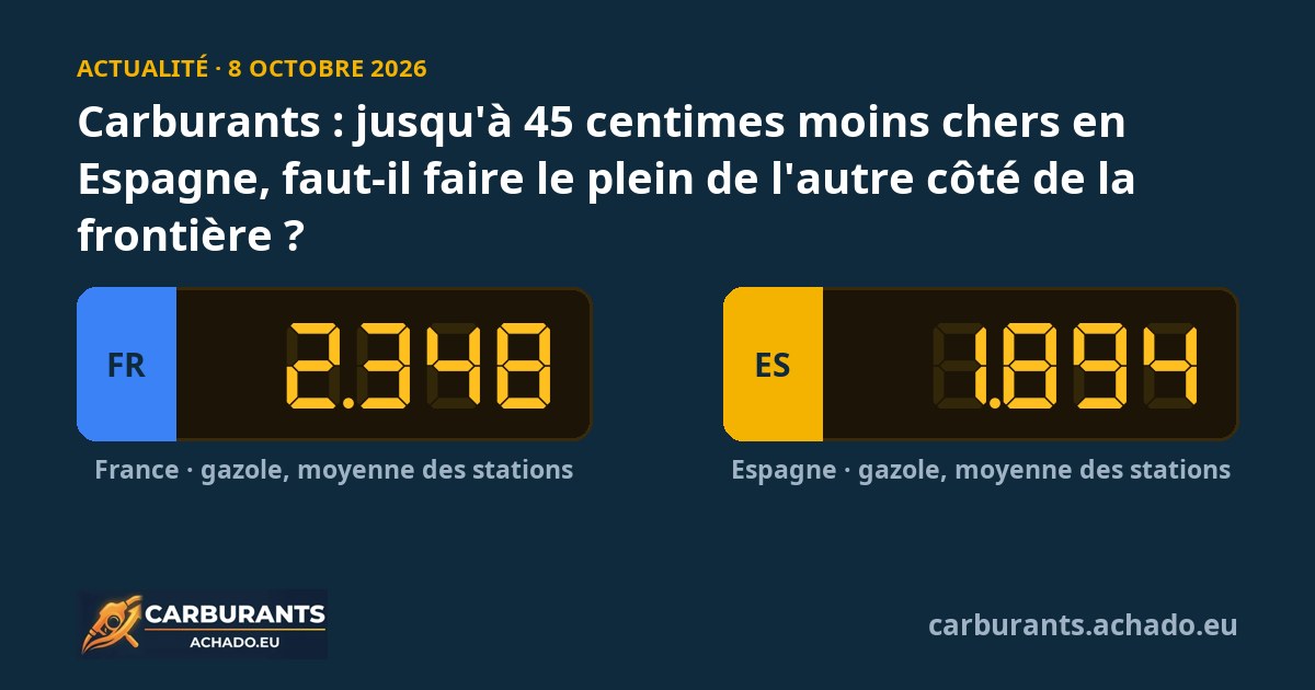 Carburants : jusqu'à 45 centimes moins chers en Espagne, faut-il faire le plein de l'autre côté de la frontière ?